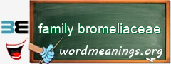 WordMeaning blackboard for family bromeliaceae